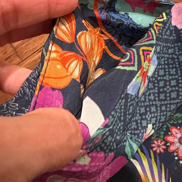 Johnny Was Maxi Floral Dress Button Front Blue Asian Print Small NWOT $328- - Picture 9 of 15